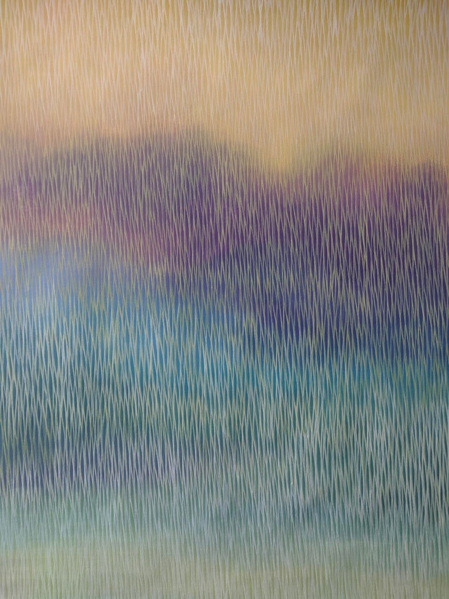 Abstract art with vertical brush strokes in a gradient of colors