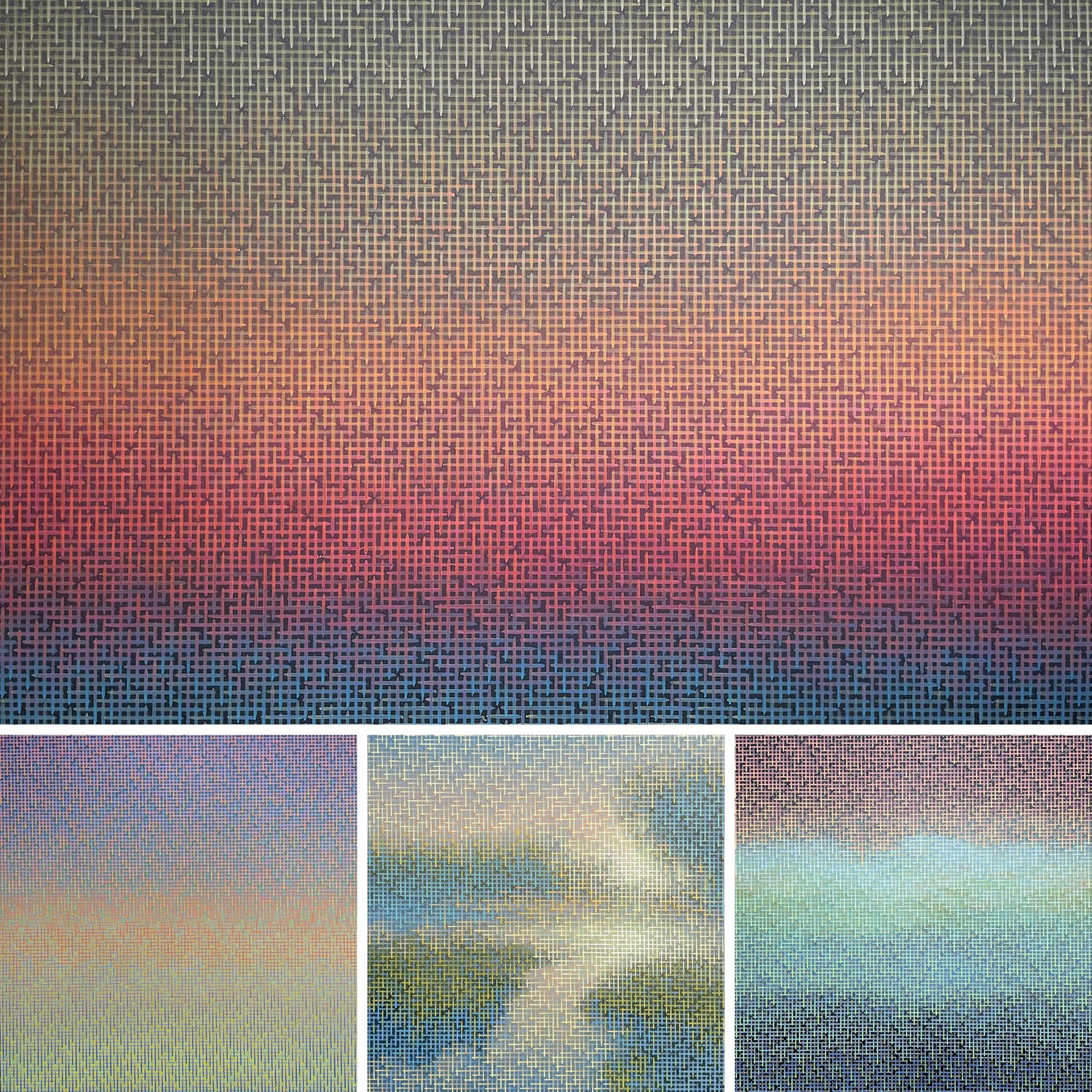 "Pure Imagination" series by Vasyl Kolodiy: vibrant abstract paintings with intricate linear textures. Atmospheric acrylic works on canvas designed to inspire creativity and bring a sense of serenity to modern interior spaces.