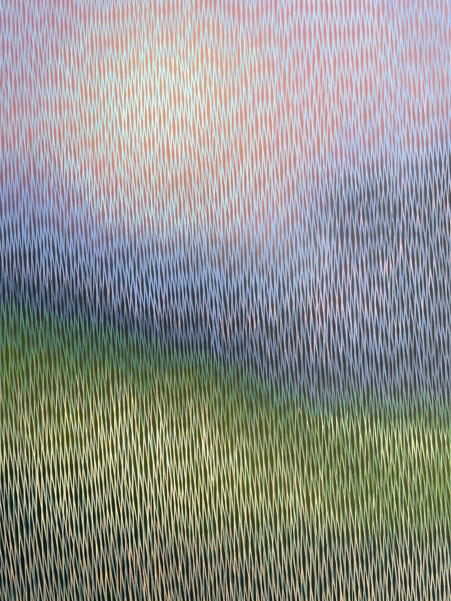Abstract pattern with vertical lines in a gradient of colors.