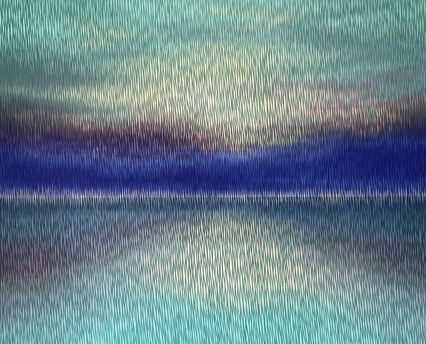 Original painting with a blue and gray gradient