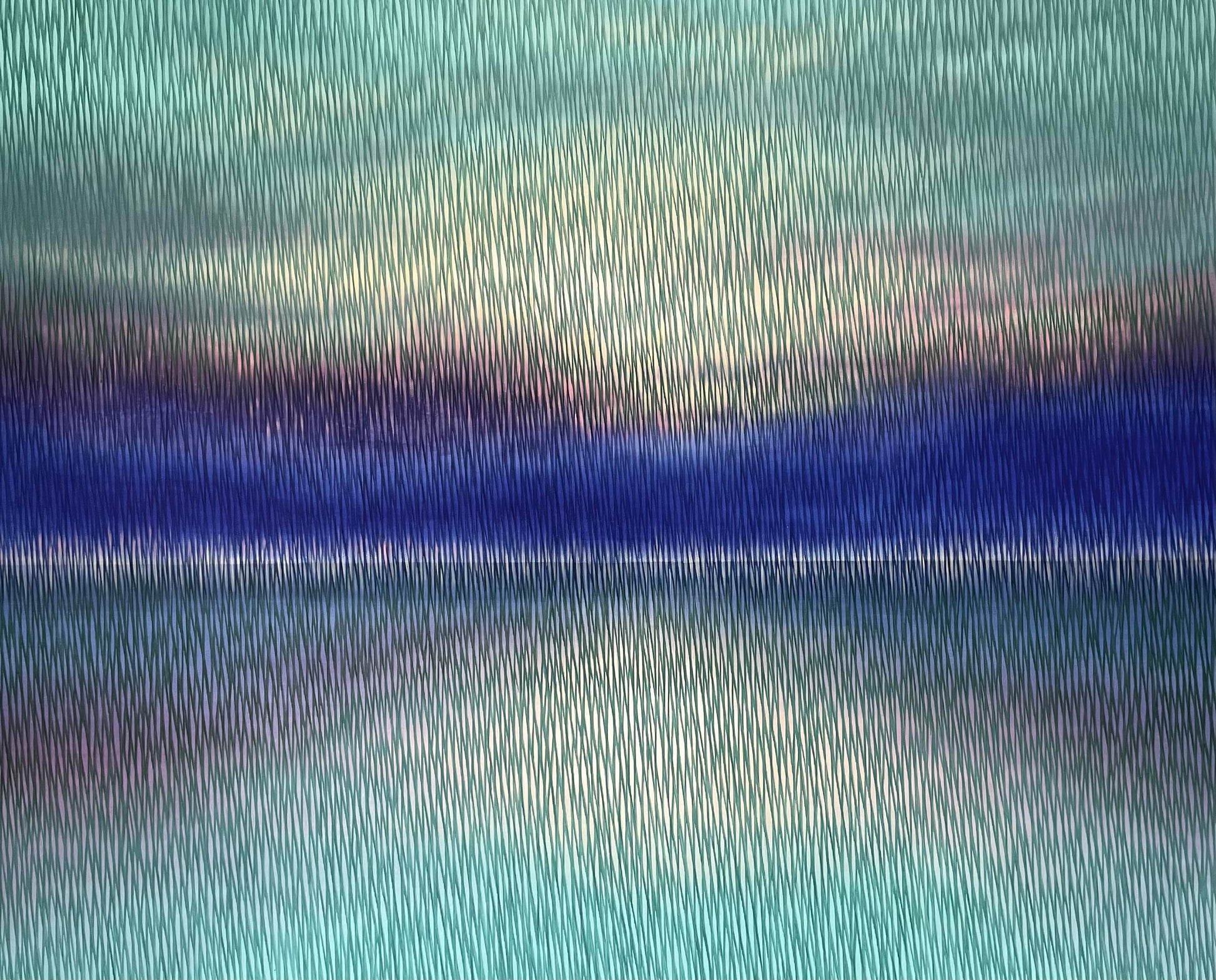Original painting with a blue and gray gradient