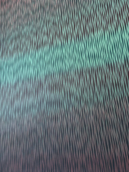 Textured fabric with wavy pattern in green and black