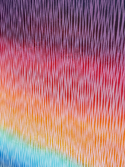 Colorful abstract pattern with vertical lines on a gradient background