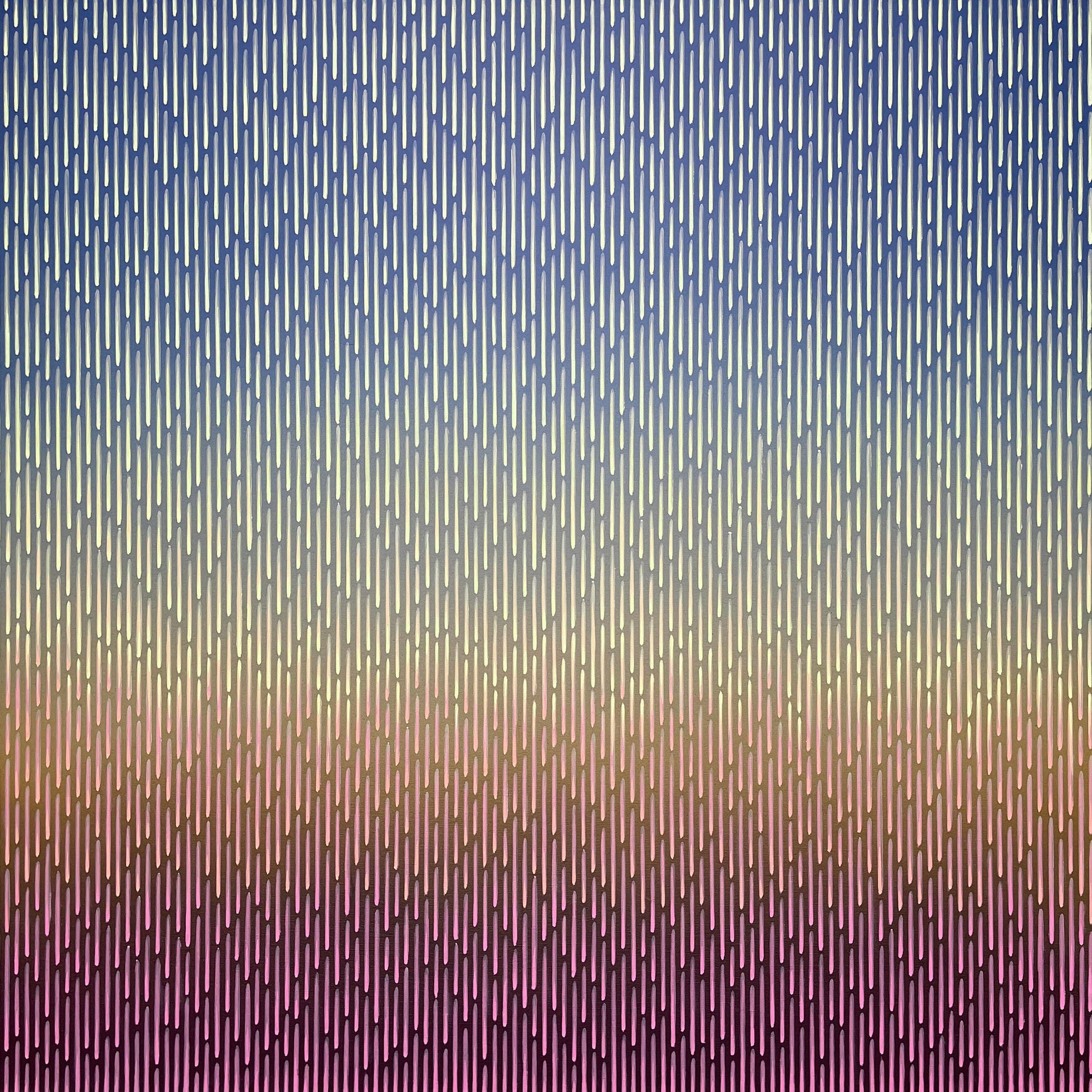 contemporary painting with blue, purple, and pink colors