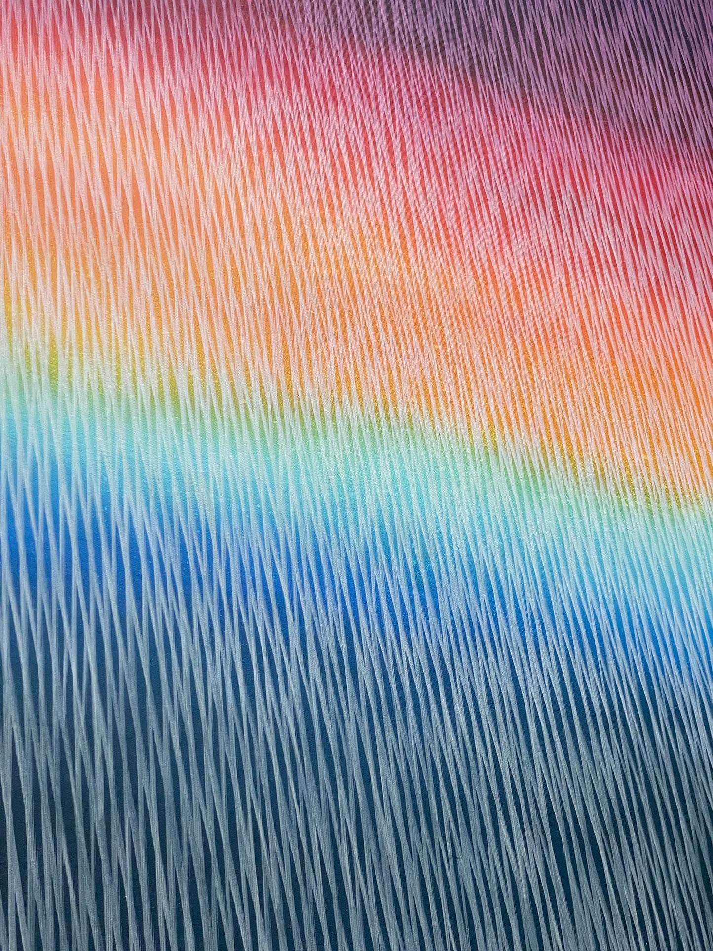 Colorful abstract painting with vertical lines on a gradient background