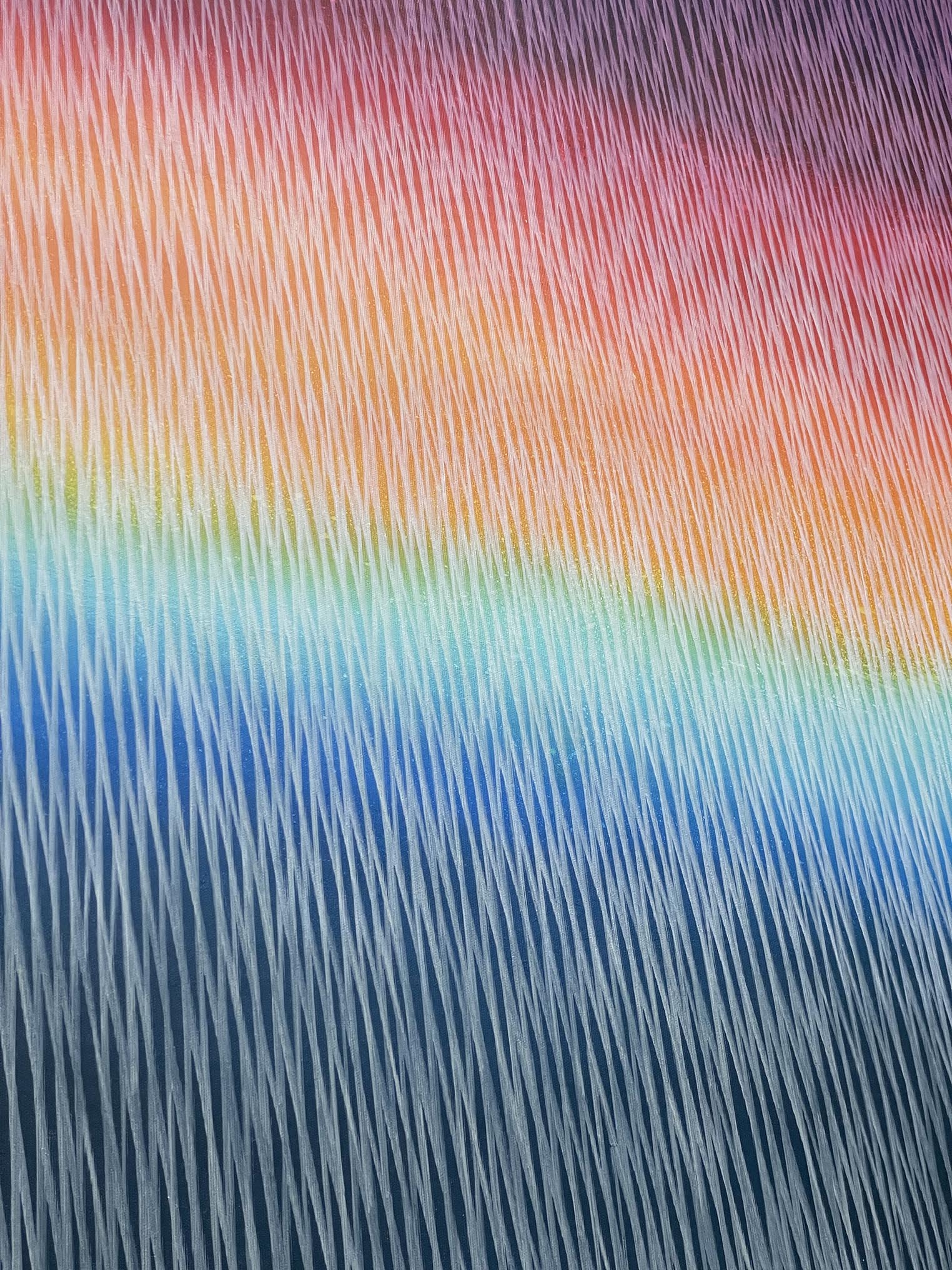 Colorful abstract painting with vertical lines on a gradient background
