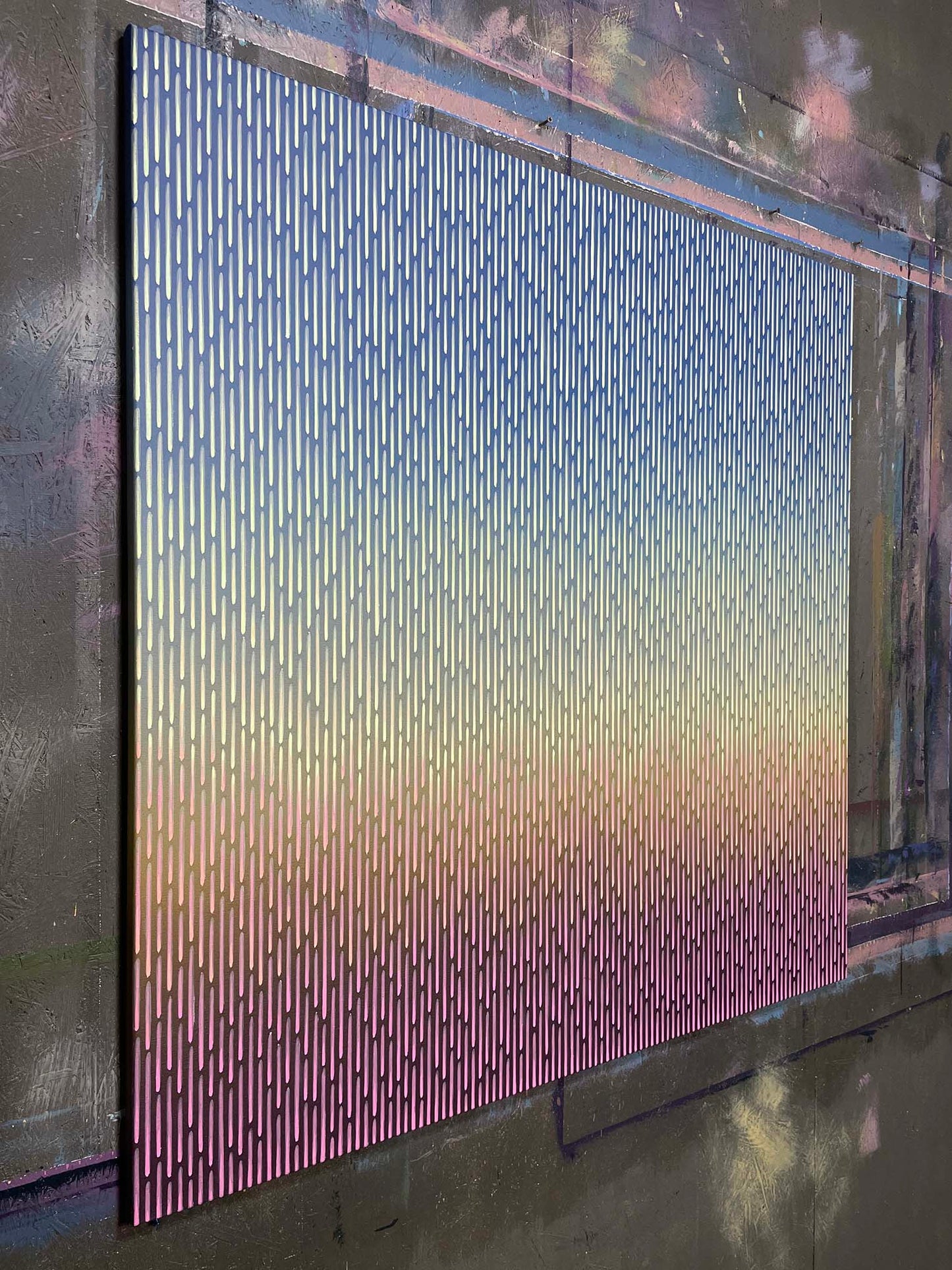 original painting with a gradient pattern on a textured surface