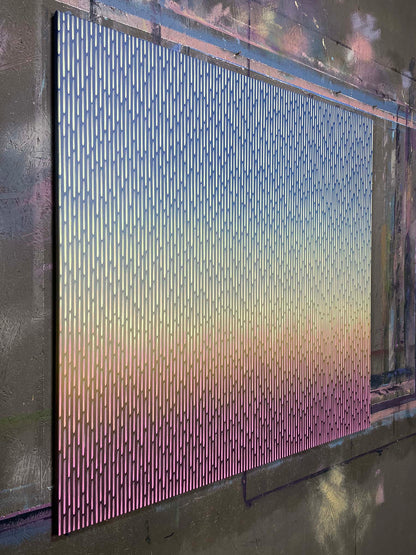 original painting with a gradient pattern on a textured surface