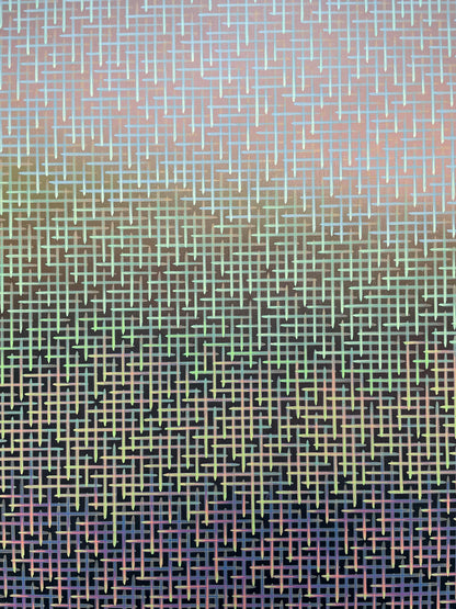 Multicolored artwork on a textured surface