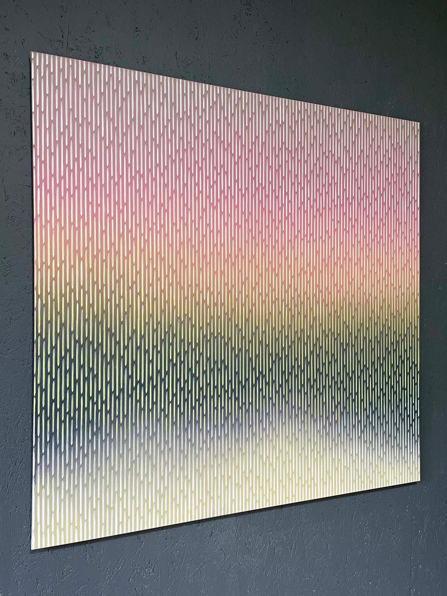 Macro photography showing the layered depth technique without physical texture on Vasyl Kolodiy's Mirage No. 60