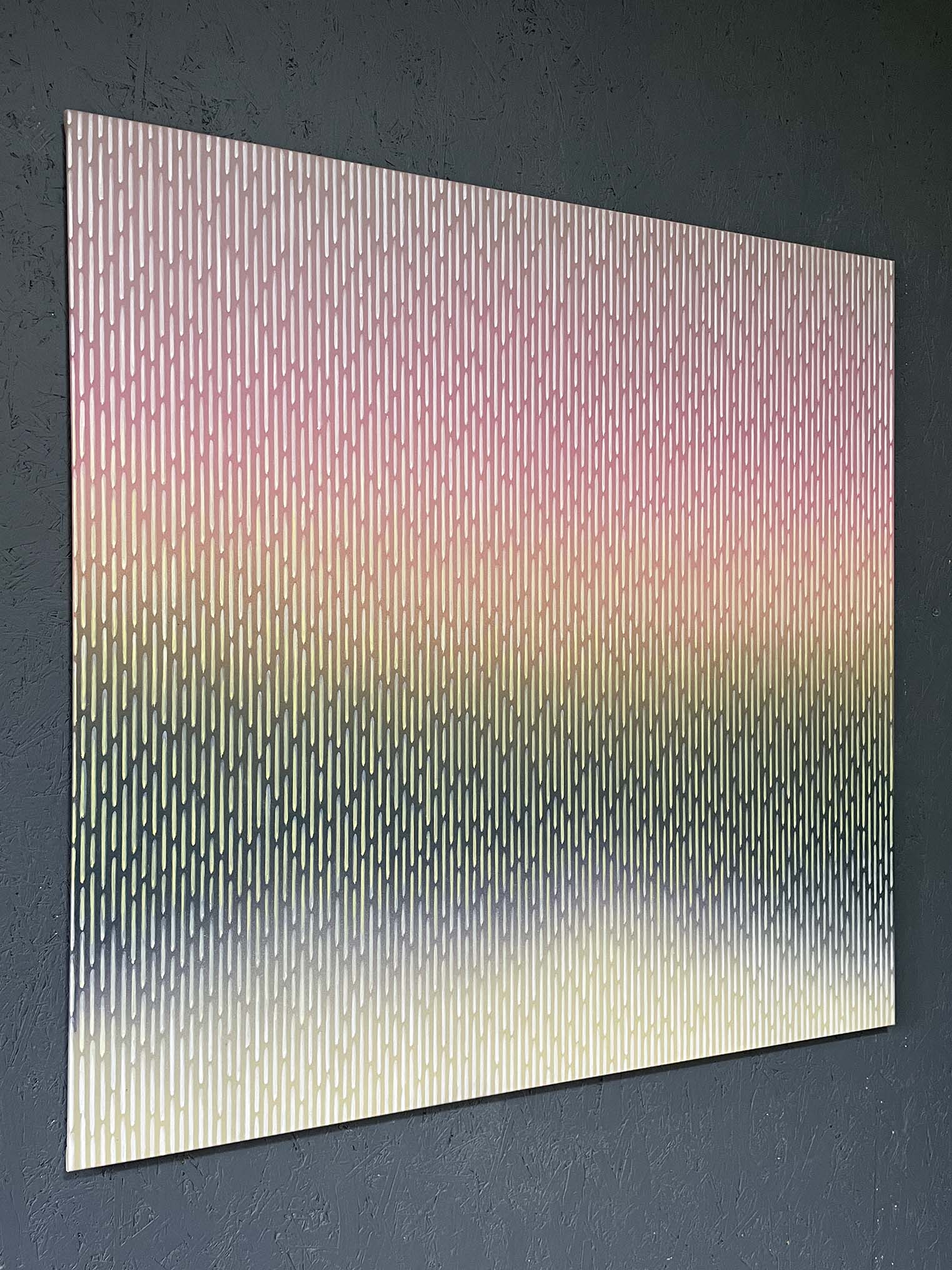 Macro photography showing the layered depth technique without physical texture on Vasyl Kolodiy's Mirage No. 60