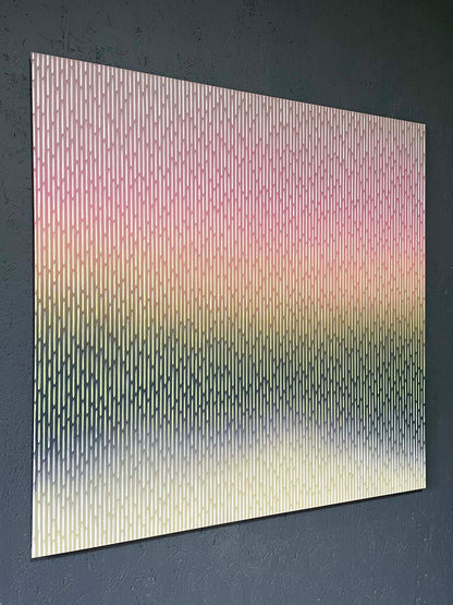 Macro photography showing the layered depth technique without physical texture on Vasyl Kolodiy's Mirage No. 60