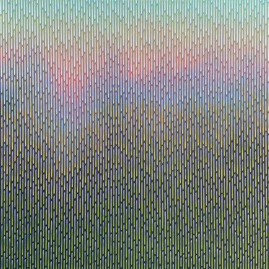 Atmospheric mountain mirage abstract painting No. 79 by Vasyl Kolodiy, collectible fine art for modern interior design.