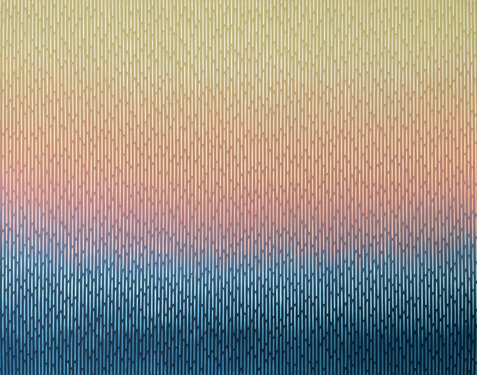 Contemporary op-art landscape Mirage No. 58 by Vasyl Kolodiy, authentic original acrylic painting available on Shopify.