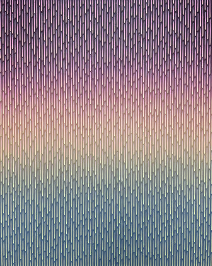 Gradient painting with vertical lines transitioning from purple to blue