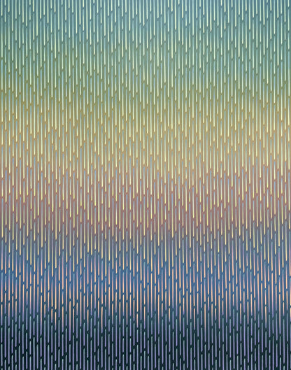 Deep blue abstract gradient Mirage No. 77 by Vasyl Kolodiy, modern nautical-inspired fine art in signature technique.