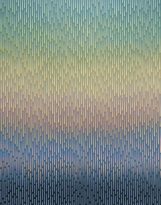 Deep blue abstract gradient Mirage No. 77 by Vasyl Kolodiy, modern nautical-inspired fine art in signature technique.
