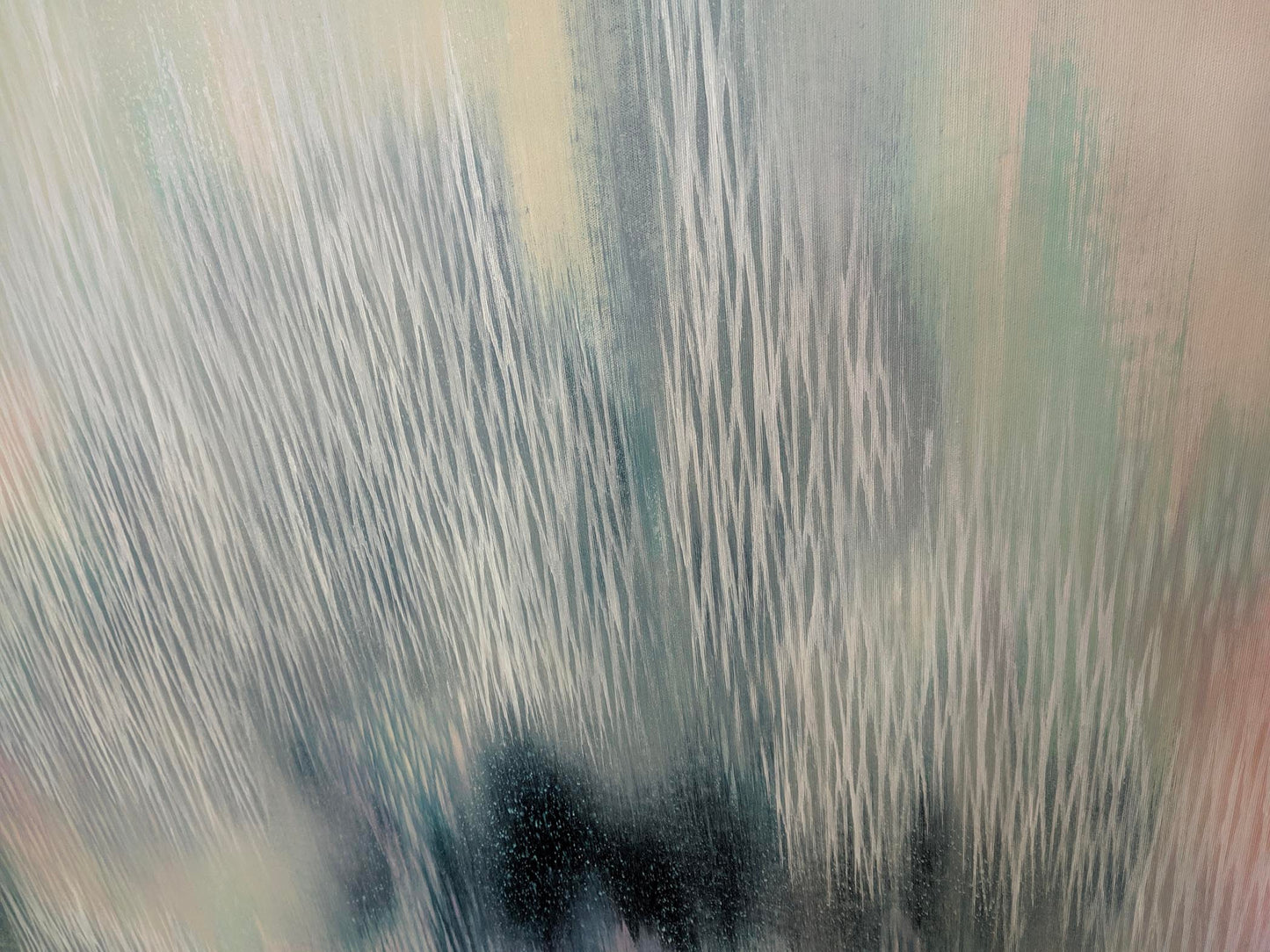 Abstract art with vertical brush strokes in a range of colors
