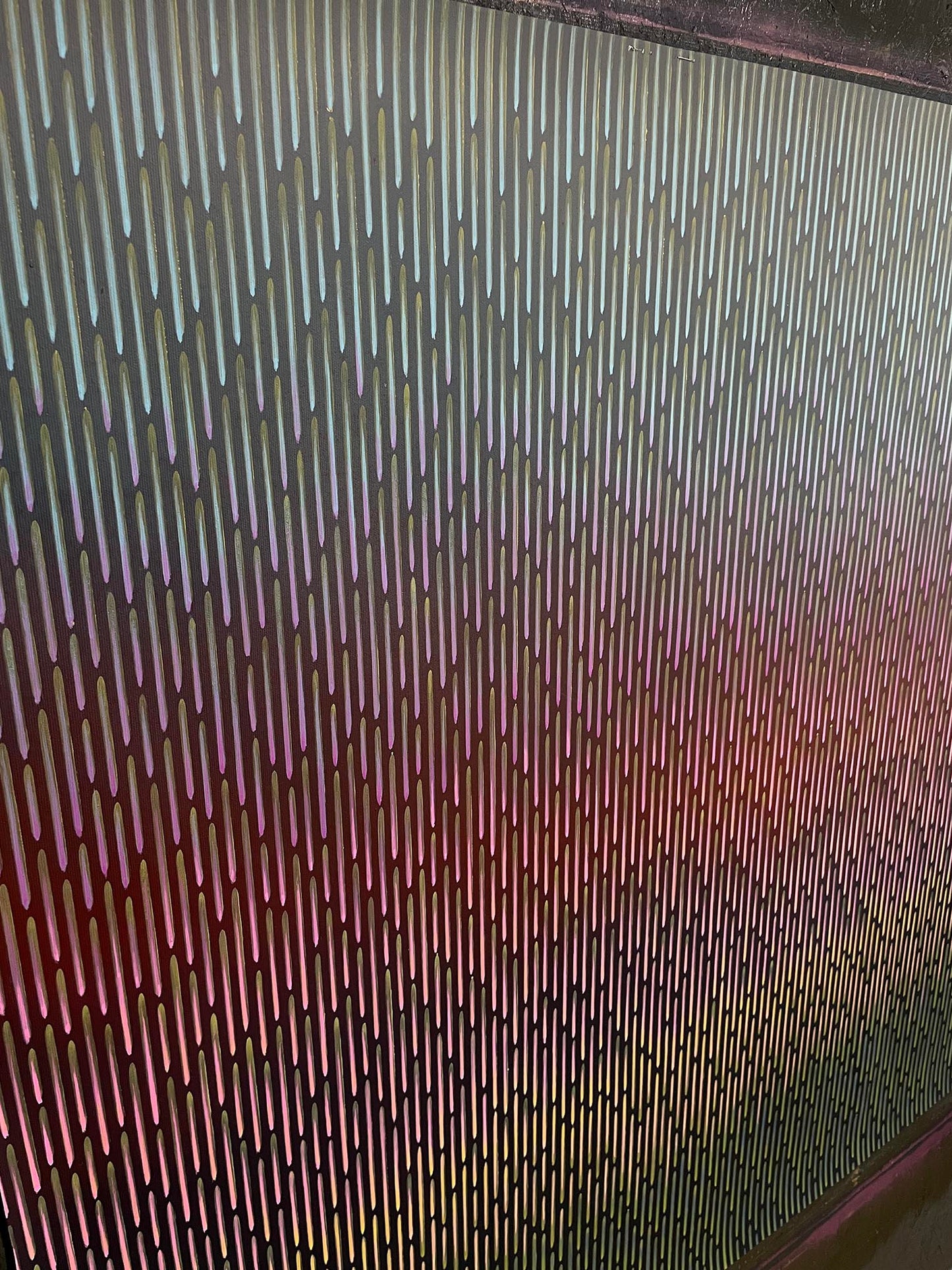 Close-up detail of the digital-like precise brushwork creating a modern artistic effect on Mirage No. 71 painting.