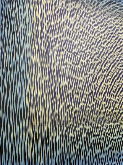 Painting with wavy pattern in black and white
