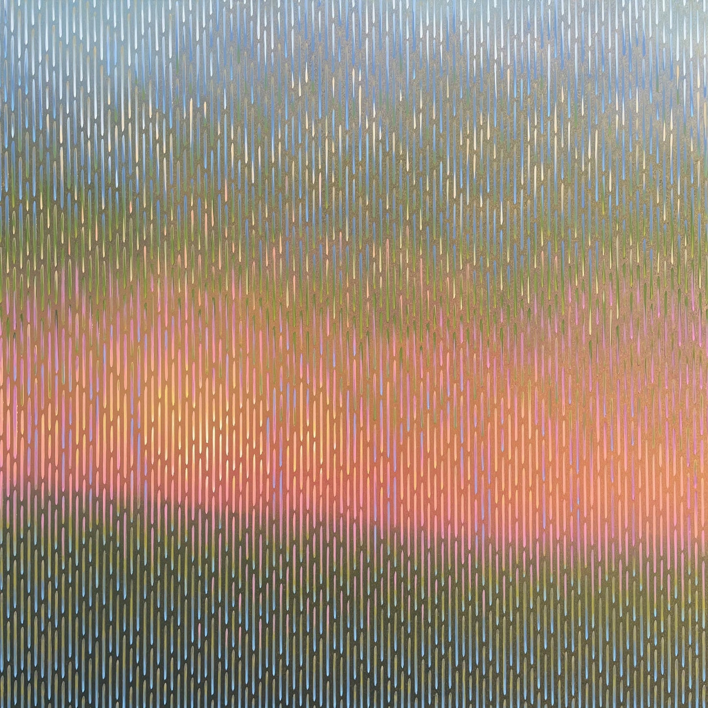 Golden sunset abstract landscape painting Mirage No. 81 by Vasyl Kolodiy, premium quality acrylic wall art on canvas.