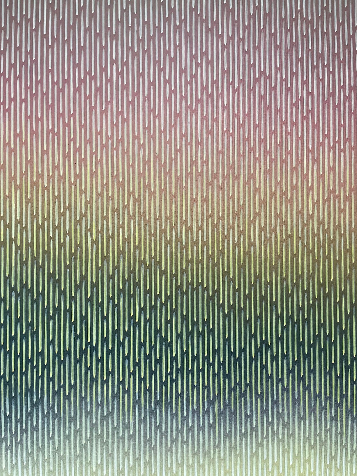  Detailed view of the harmonious neutral tones and clean vertical graphic lines on Mirage No. 60 fine art.