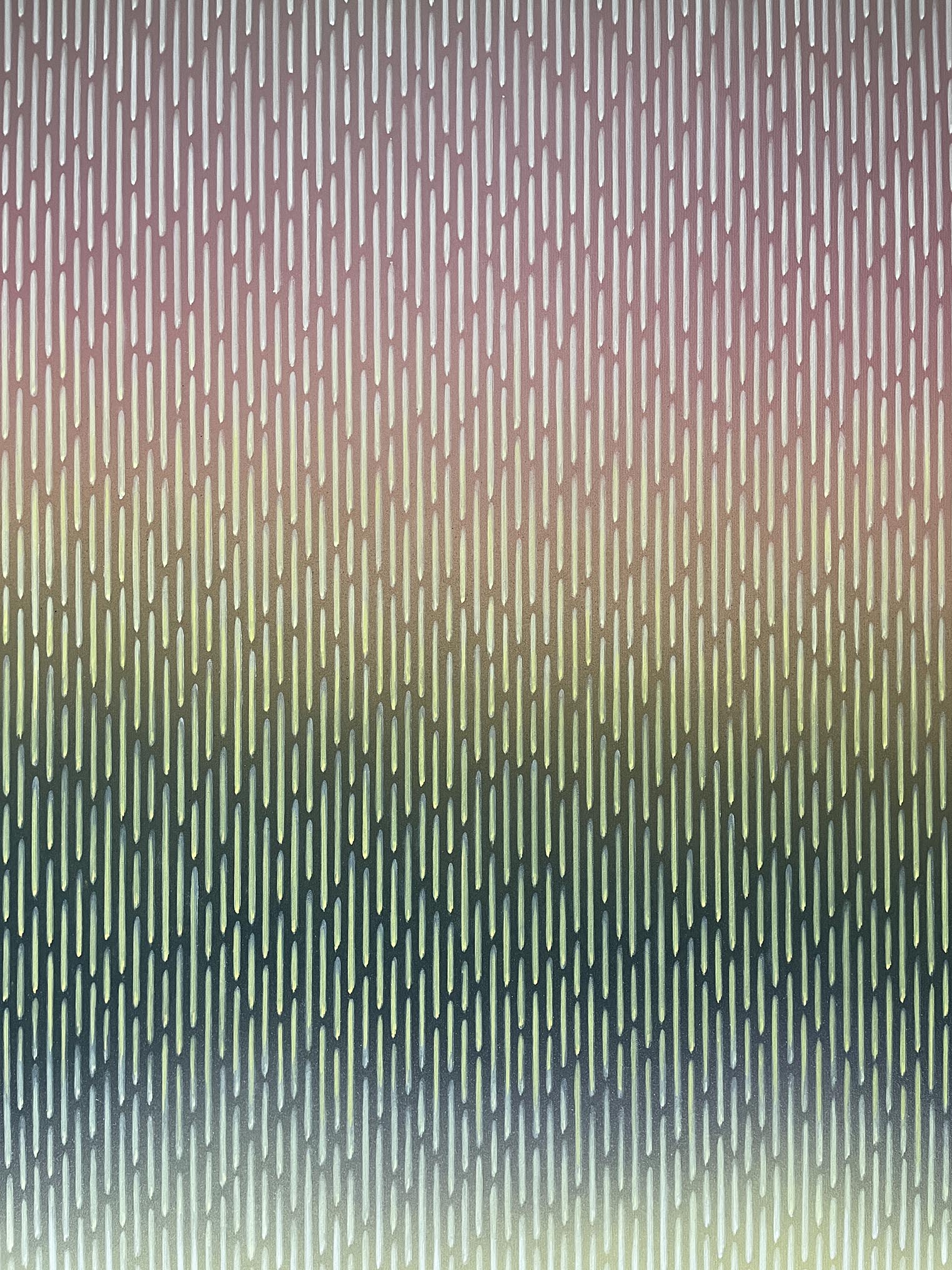 Detailed view of the harmonious neutral tones and clean vertical graphic lines on Mirage No. 60 fine art.