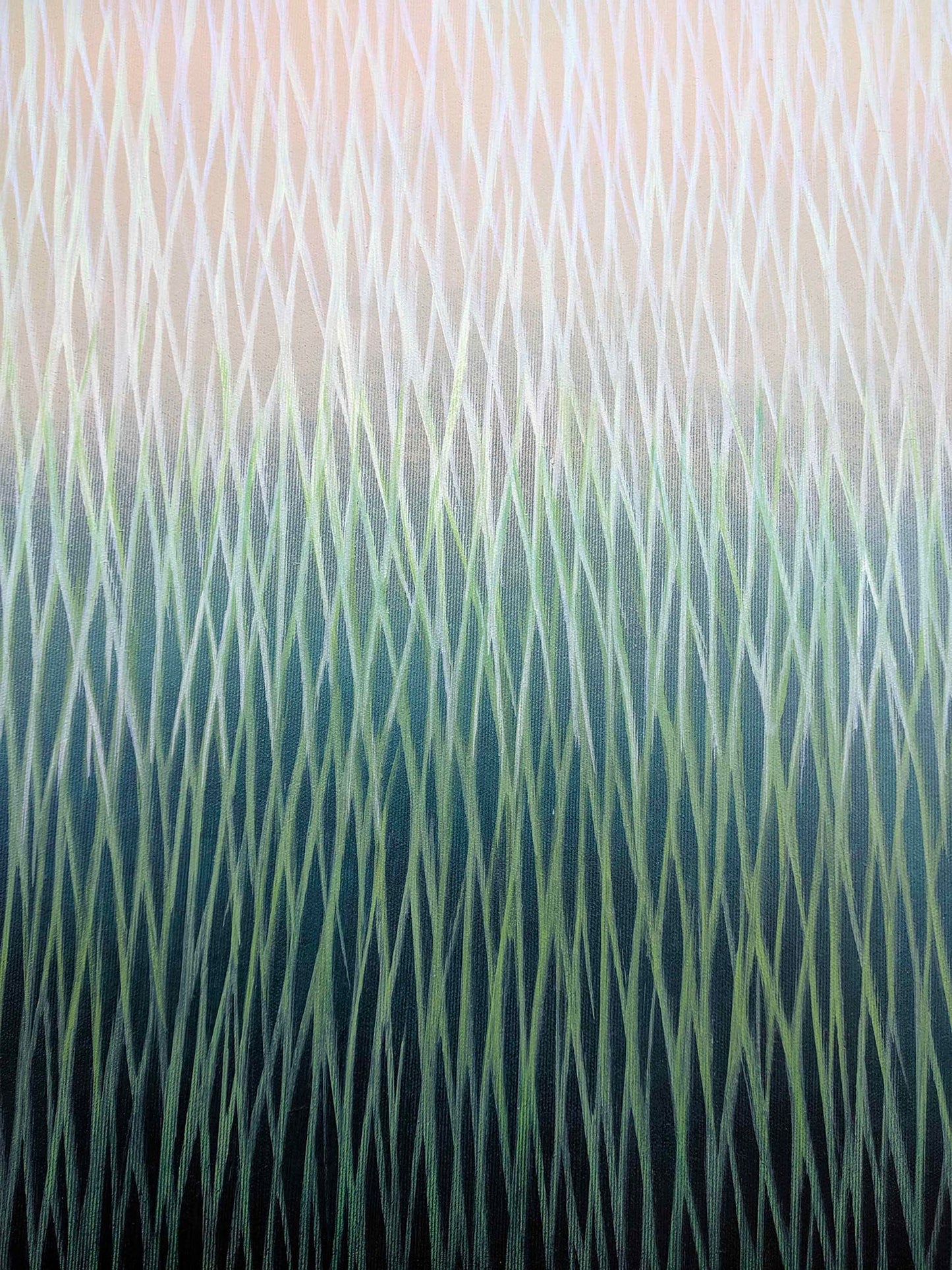 Abstract pattern with wavy lines in green and blue on a textured background
