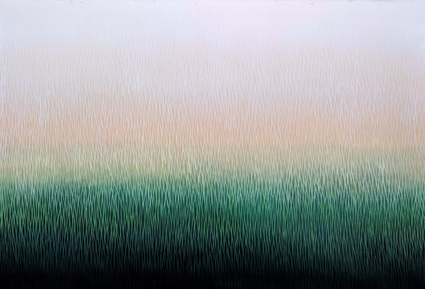 Abstract original painting with green and beige colors