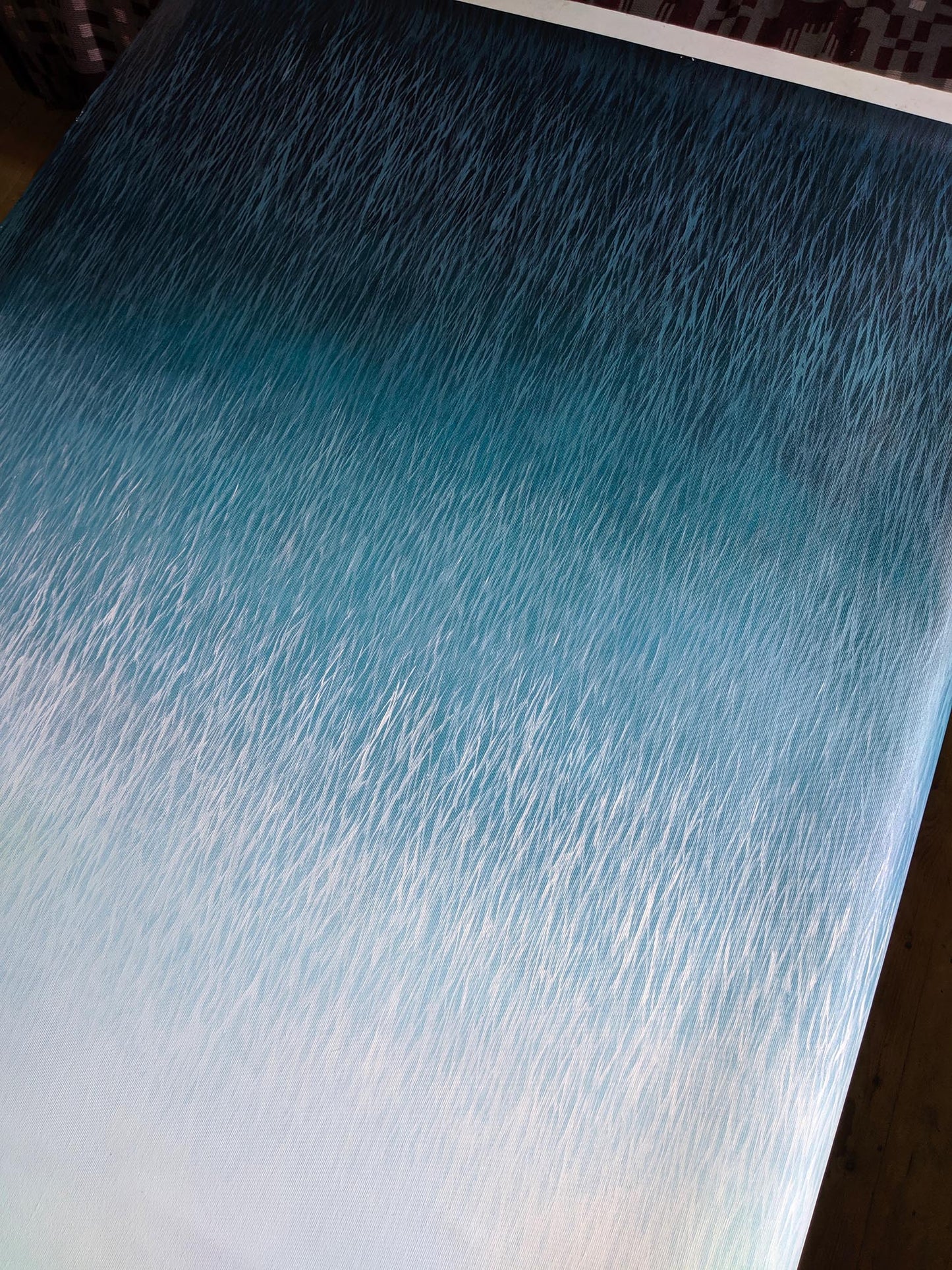 Textured blue and white painting Meditation 2 with a gradient effect