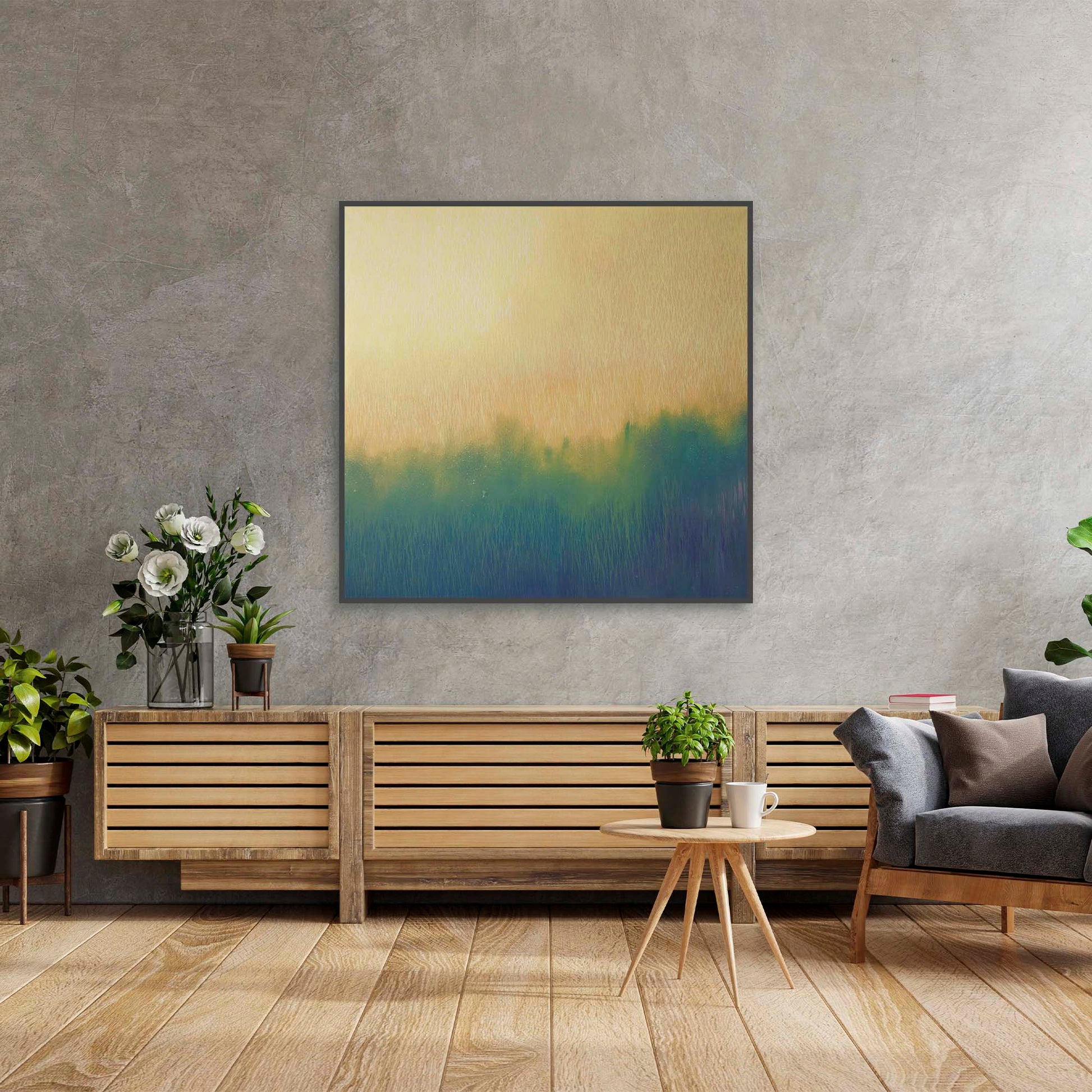 Original contemporary painting in interior