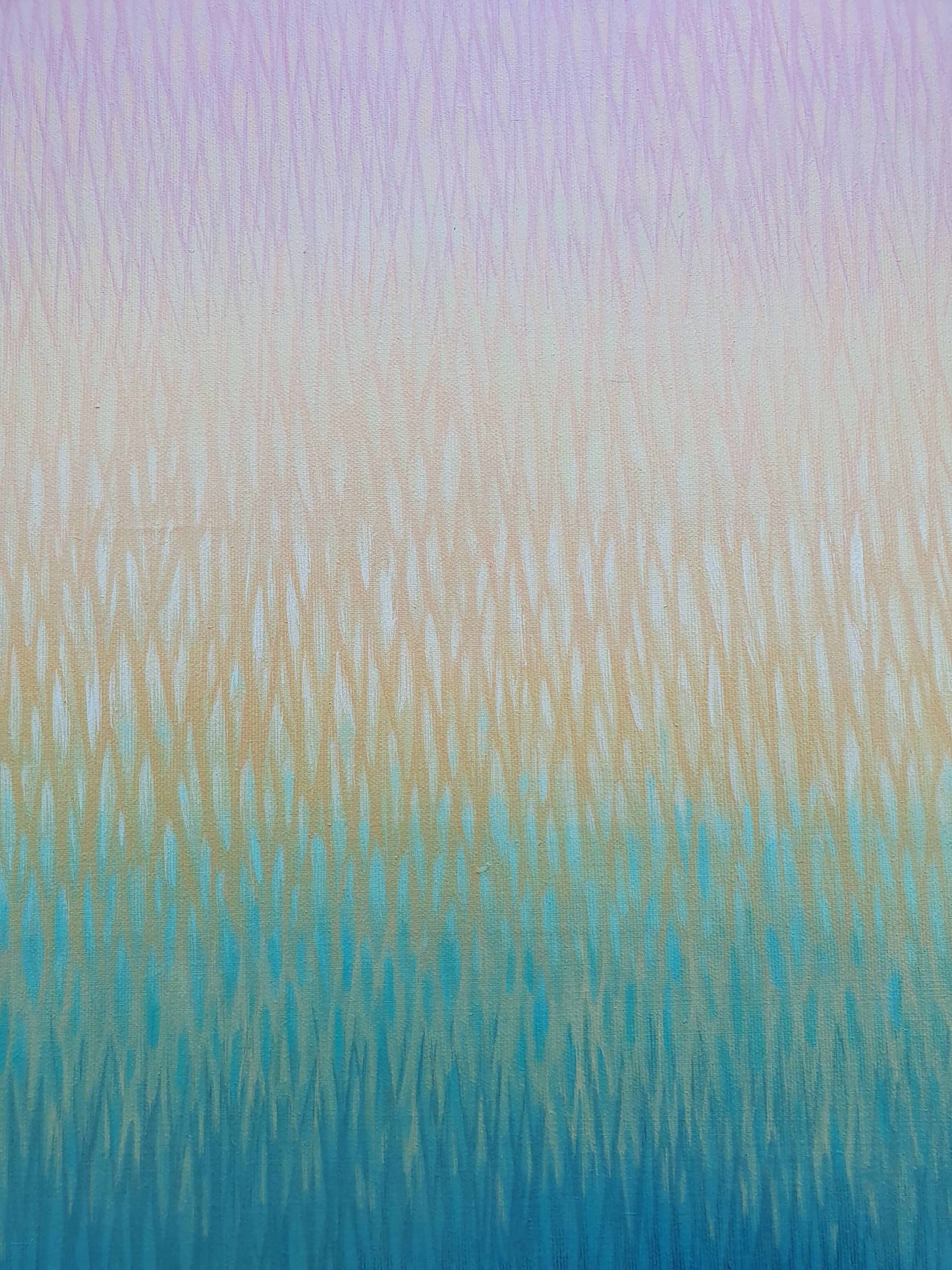 fragment of painting transitioning from purple to yellow with wavy texture