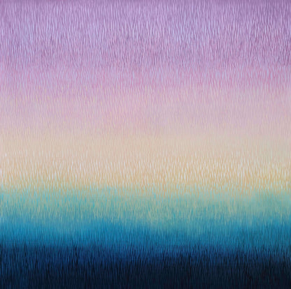 Gradient original artwork transitioning from purple to blue with a textured pattern.