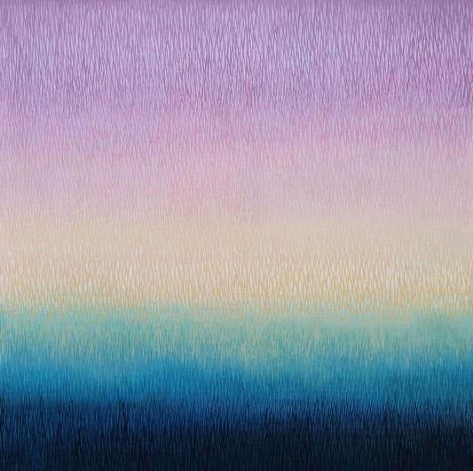 Gradient original artwork transitioning from purple to blue with a textured pattern.