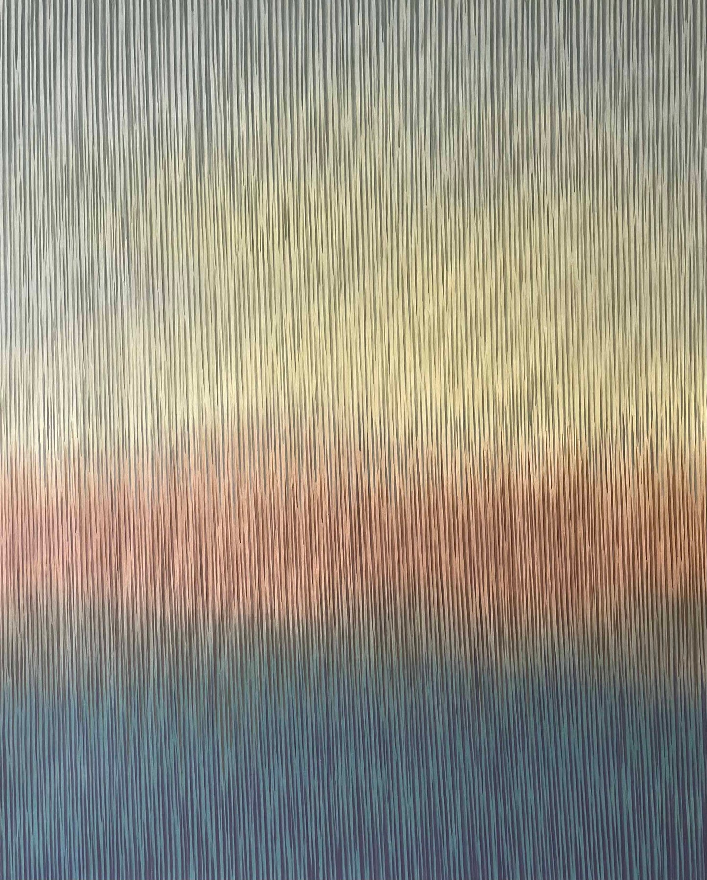 Original painting Mirage 3 with gradient color from blue to yellow by VasylKolodiy