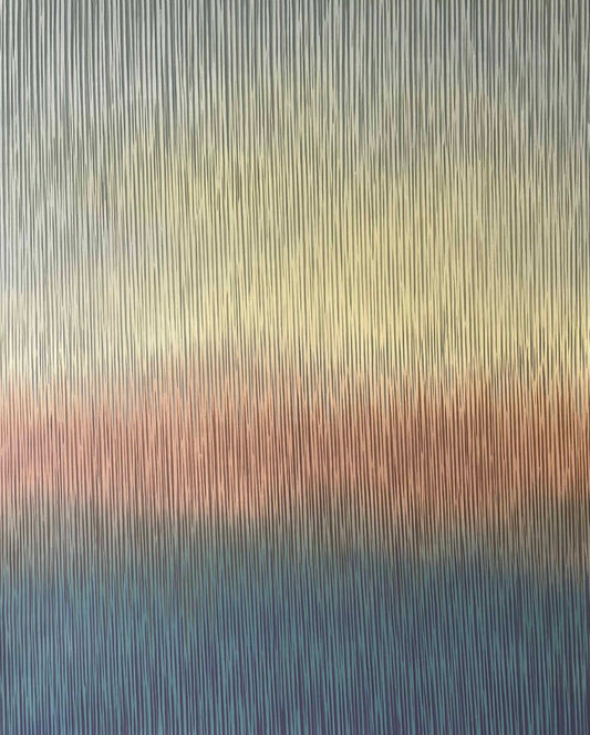 Original painting Mirage 3 with gradient color from blue to yellow by VasylKolodiy