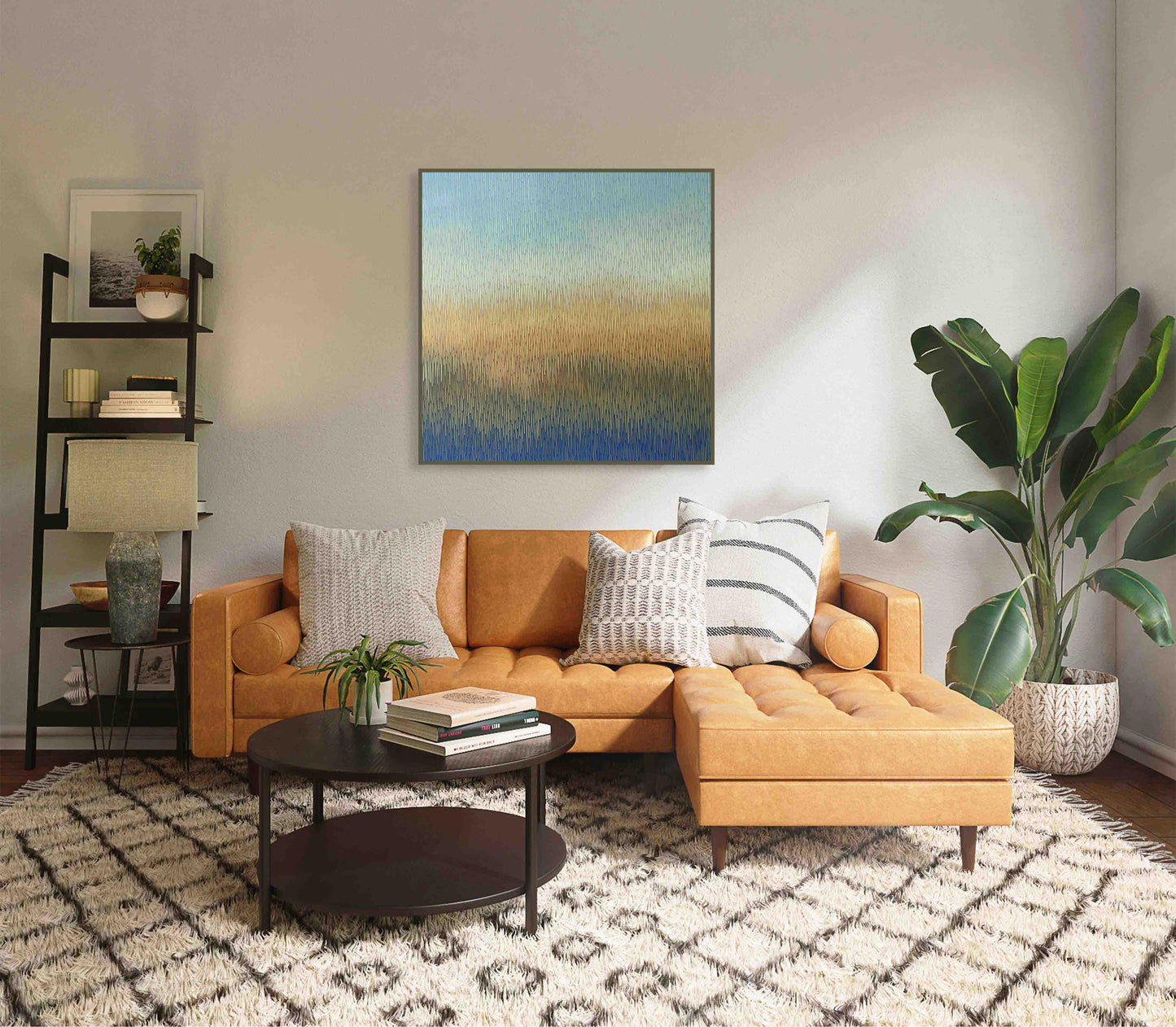 Living room with a abstract painting