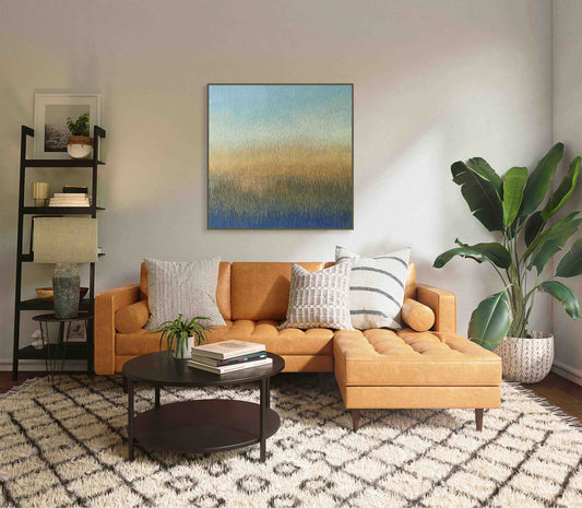 Living room with a abstract painting