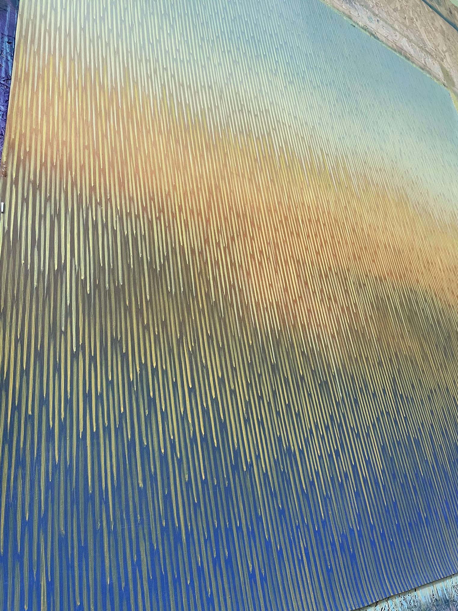 Original painting with blue and yellow gradiental 