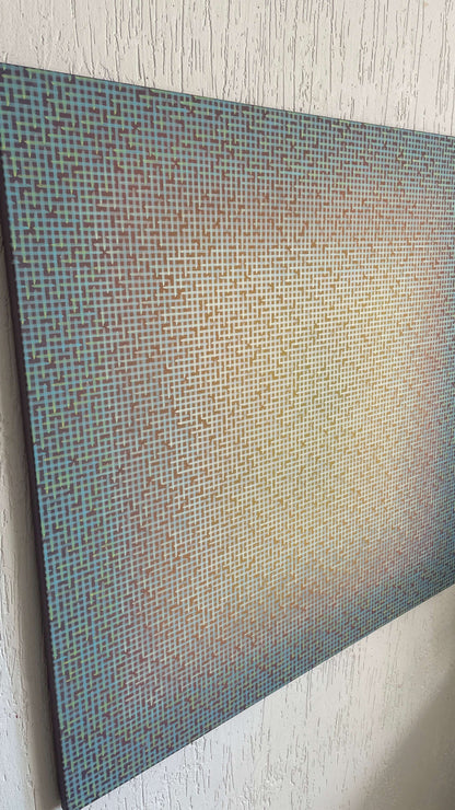 Painting with a gradient from blue to brown.