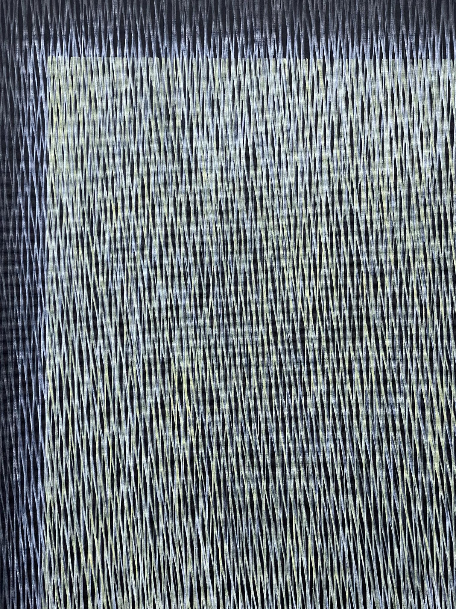Abstract art piece with black and white brush strokes on a canvas