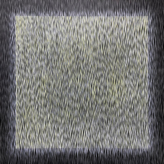 Abstract art with black and white brush strokes on a textured background