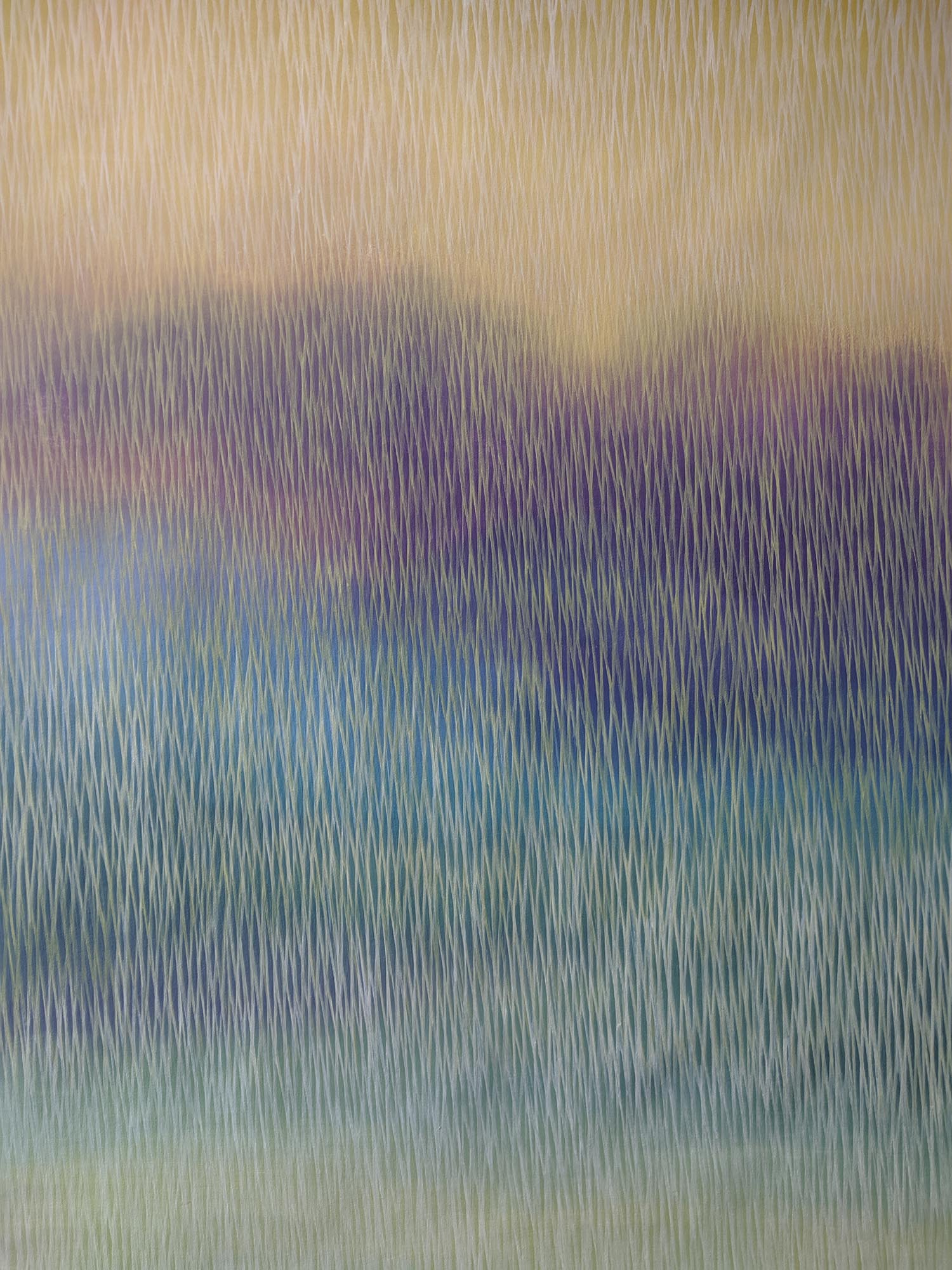 Abstract art with vertical brush strokes in a gradient of colors