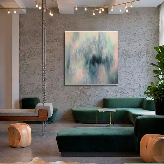 Modern living room with abstract painting on the wall