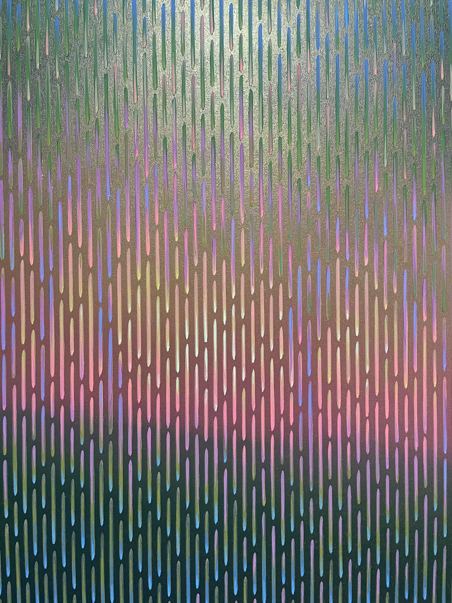 Gradient pattern with vertical lines transitioning from green to purple