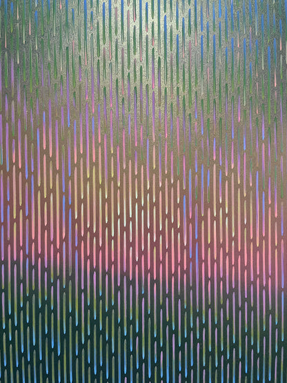 Gradient pattern with vertical lines transitioning from green to purple