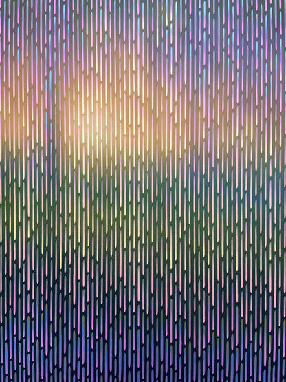 modern abstract painting with vertical lines transitioning from purple to blue