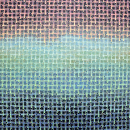 Gradient pattern transitioning from pink to blue with a grid texture