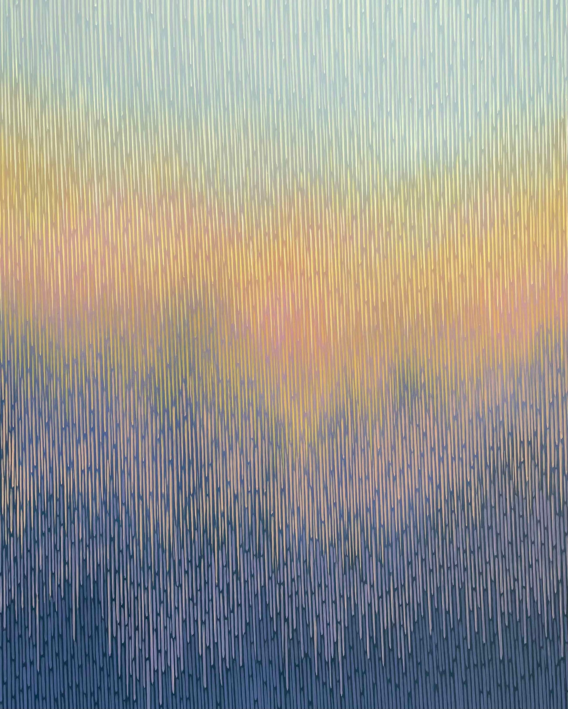 Original artwork transitioning from blue to yellow by artist Vasyl Kolodiy 