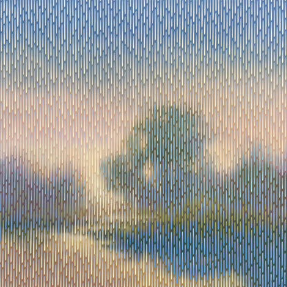 Soft pastel nature abstraction Mirage No. 82 by artist Vasyl Kolodiy, contemporary fine art canvas with smooth linear execution.